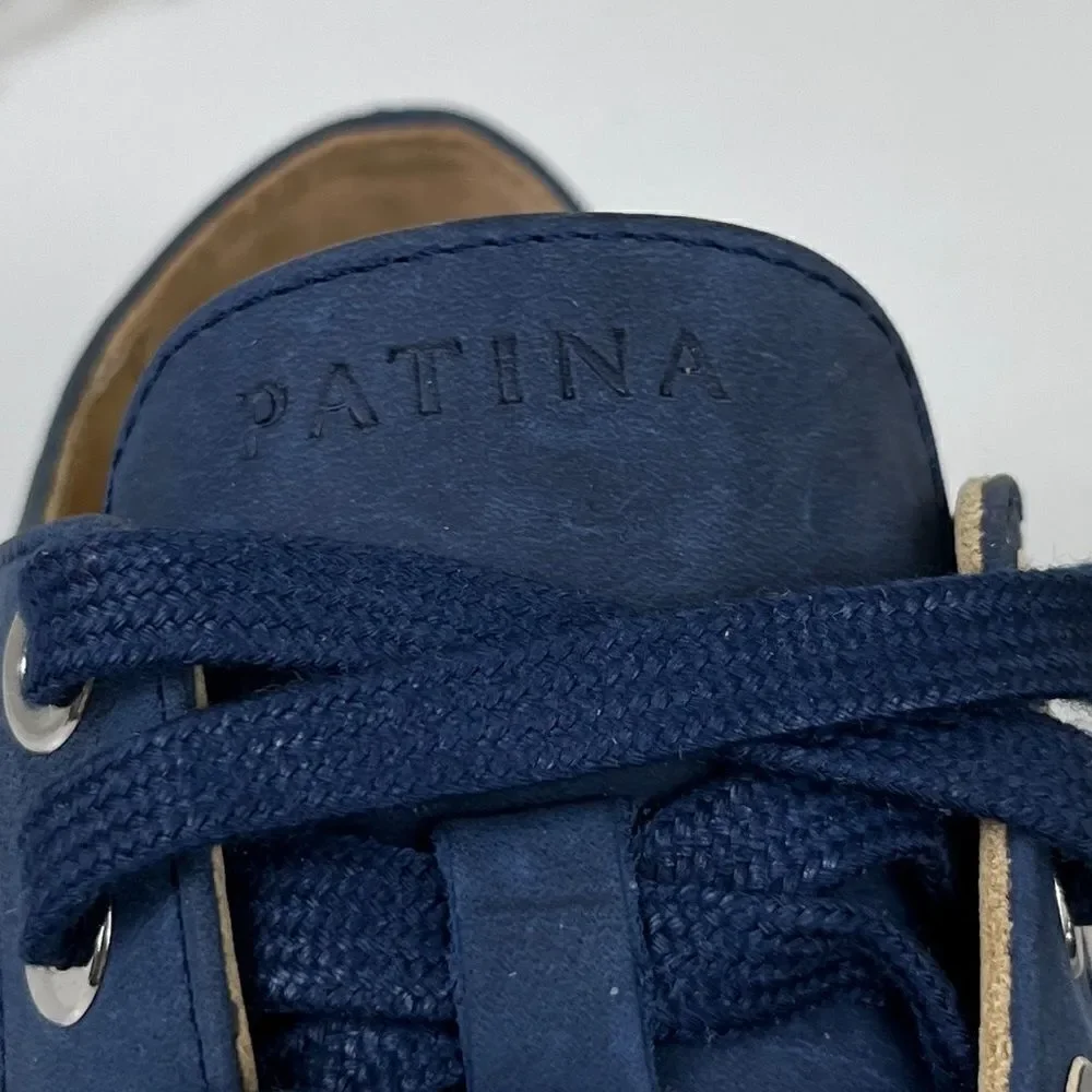 Patina Portland Leather Women’s Size 6.5 Blue Low Top Street Sneakers Casual